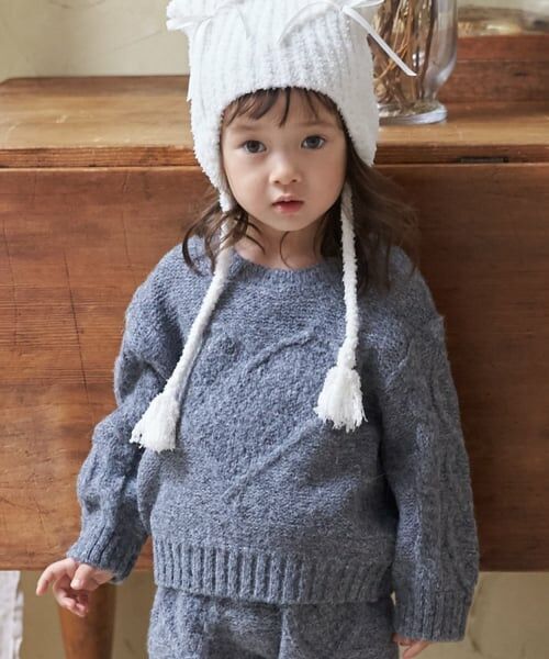 petit main LIEN / プティマイン リアン ニット・セーター | 【リンク】ハートケーブルニット | 詳細3