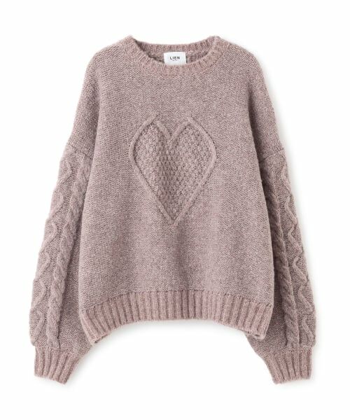 petit main LIEN / プティマイン リアン ニット・セーター | 【リンク】ハートケーブルニット | 詳細5