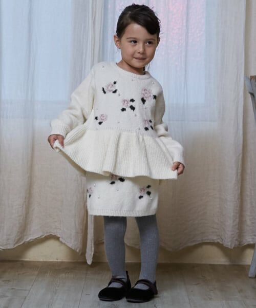 petit main LIEN / プティマイン リアン ニット・セーター | 【フワもちっと/リンク】お花パールニット | 詳細2