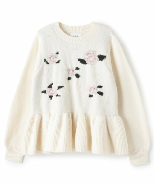 petit main LIEN / プティマイン リアン ニット・セーター | 【フワもちっと/リンク】お花パールニット | 詳細3