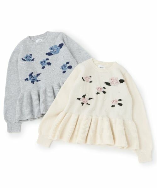 petit main LIEN / プティマイン リアン ニット・セーター | 【フワもちっと/リンク】お花パールニット | 詳細9