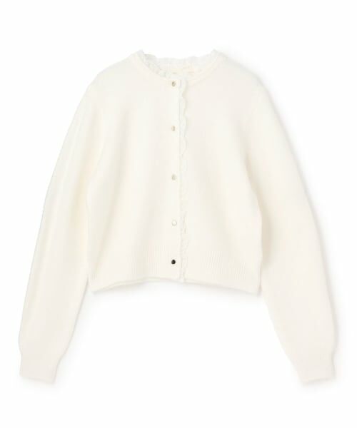 petit main LIEN / プティマイン リアン カーディガン・ボレロ | 【親子リンク】レースカーディガン（アイボリー）