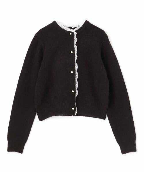 petit main LIEN / プティマイン リアン カーディガン・ボレロ | 【親子リンク】レースカーディガン（黒）