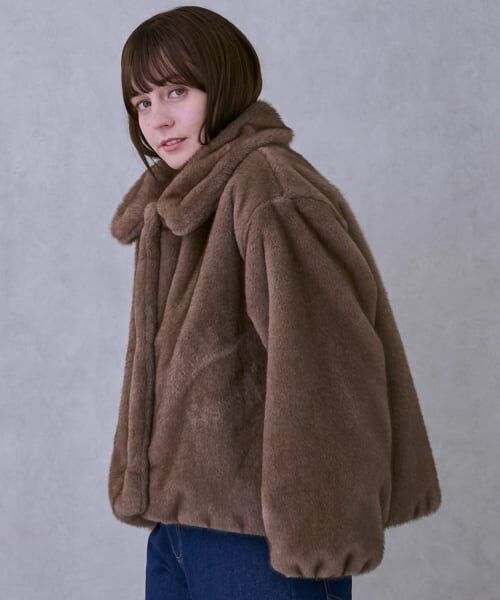 petit main LIEN / プティマイン リアン ブルゾン | 【親子リンク】フェイクファージャケット | 詳細1