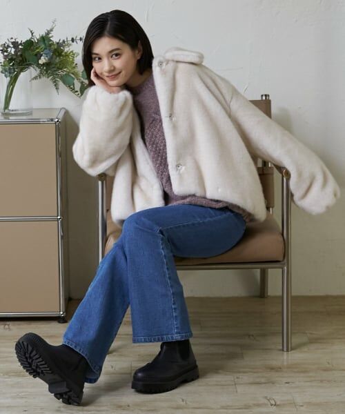 petit main LIEN / プティマイン リアン ブルゾン | 【親子リンク】フェイクファージャケット | 詳細5