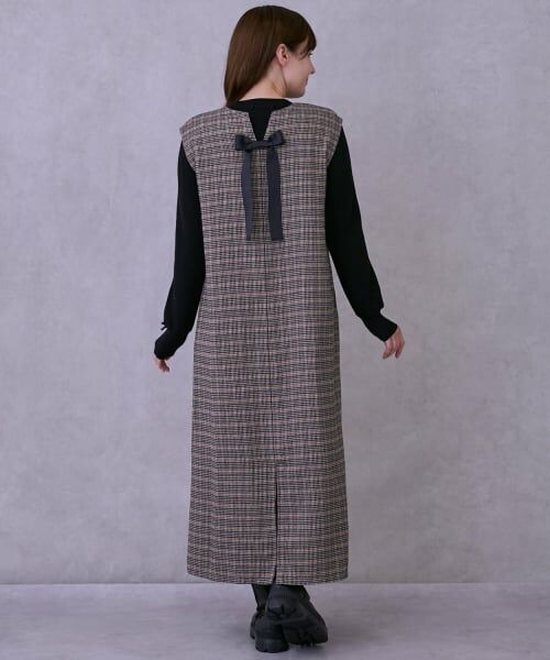 petit main LIEN / プティマイン リアン ミニ丈・ひざ丈ワンピース | 【親子リンク】リボンジャンパースカート | 詳細1