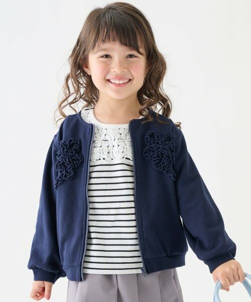 petit main LIEN / プティマイン リアン カーディガン・ボレロ | 【親子リンク/防汚】フリルモチーフハオリ | 詳細11