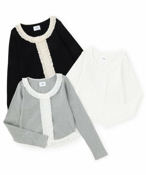 petit main LIEN / プティマイン リアン Tシャツ | 【親子リンク】レースフリルテレコ長袖Tシャツ | 詳細13