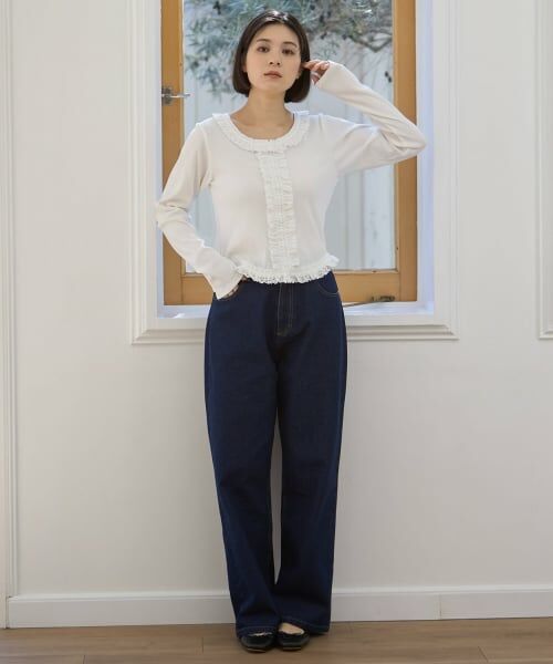 petit main LIEN / プティマイン リアン Tシャツ | 【親子リンク】レースフリルテレコ長袖Tシャツ | 詳細2