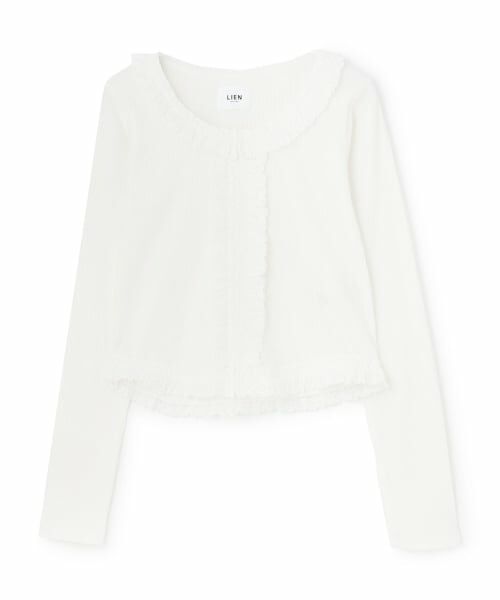 petit main LIEN / プティマイン リアン Tシャツ | 【親子リンク】レースフリルテレコ長袖Tシャツ | 詳細5