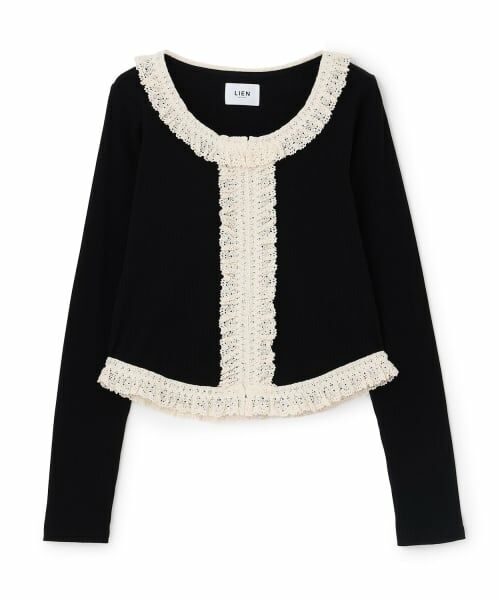 petit main LIEN / プティマイン リアン Tシャツ | 【親子リンク】レースフリルテレコ長袖Tシャツ | 詳細6