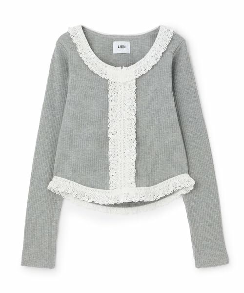 petit main LIEN / プティマイン リアン Tシャツ | 【親子リンク】レースフリルテレコ長袖Tシャツ | 詳細7