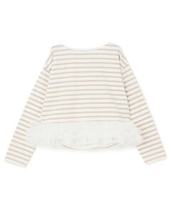 petit main LIEN / プティマイン リアン Tシャツ | 【親子リンク】ボーダーペプラム長袖Tシャツ