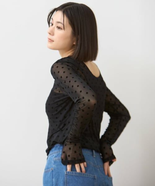 petit main LIEN / プティマイン リアン Tシャツ | 【フォーマル】2wayシアードットトップス | 詳細1