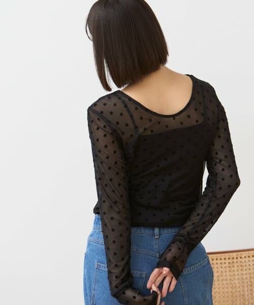 petit main LIEN / プティマイン リアン Tシャツ | 【フォーマル】2wayシアードットトップス | 詳細2
