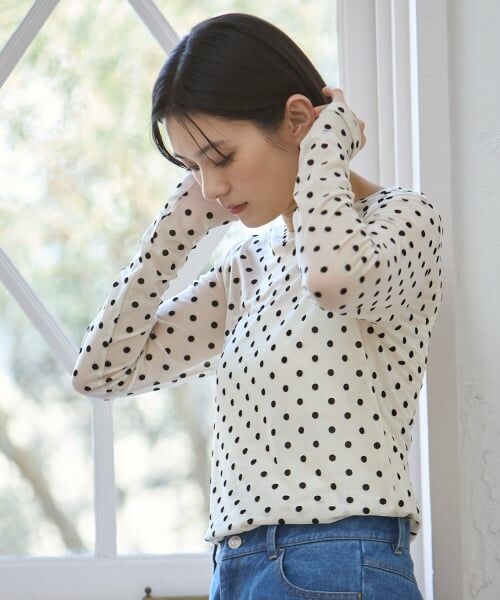 petit main LIEN / プティマイン リアン Tシャツ | 【フォーマル】2wayシアードットトップス | 詳細4