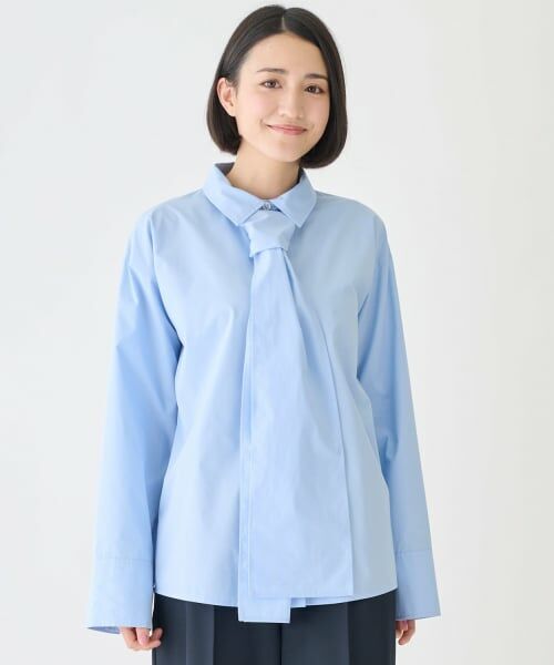 petit main LIEN / プティマイン リアン シャツ・ブラウス | 【フォーマル】タイつきブラウス（ブルー）