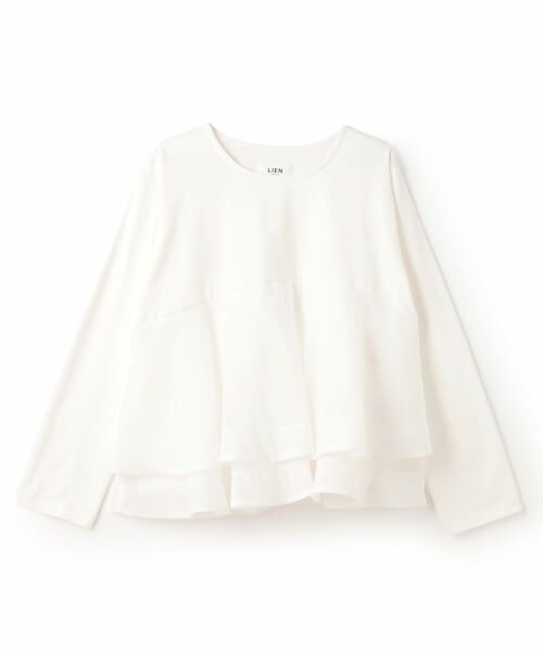 petit main LIEN / プティマイン リアン Tシャツ | オーガンジードッキング長袖Tシャツ | 詳細6