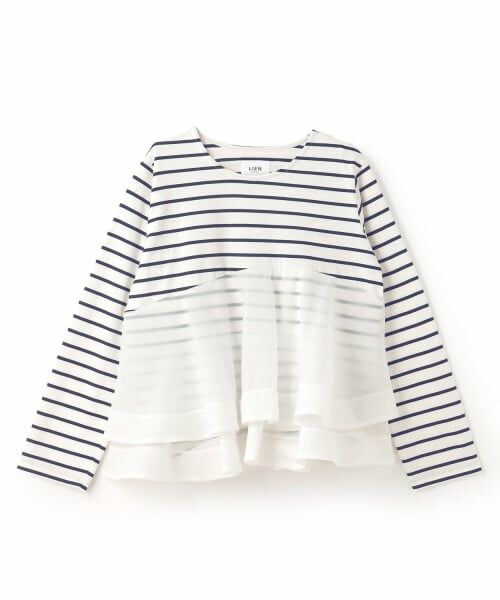 petit main LIEN / プティマイン リアン Tシャツ | オーガンジードッキング長袖Tシャツ | 詳細7