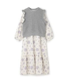 petit main LIEN / プティマイン リアン ミニ丈・ひざ丈ワンピース | 【親子リンク】ベストつきワンピース