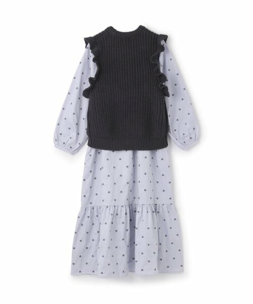 petit main LIEN / プティマイン リアン ミニ丈・ひざ丈ワンピース | 【親子リンク】ベストつきワンピース | 詳細1
