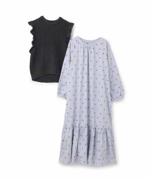 petit main LIEN / プティマイン リアン ミニ丈・ひざ丈ワンピース | 【親子リンク】ベストつきワンピース | 詳細2