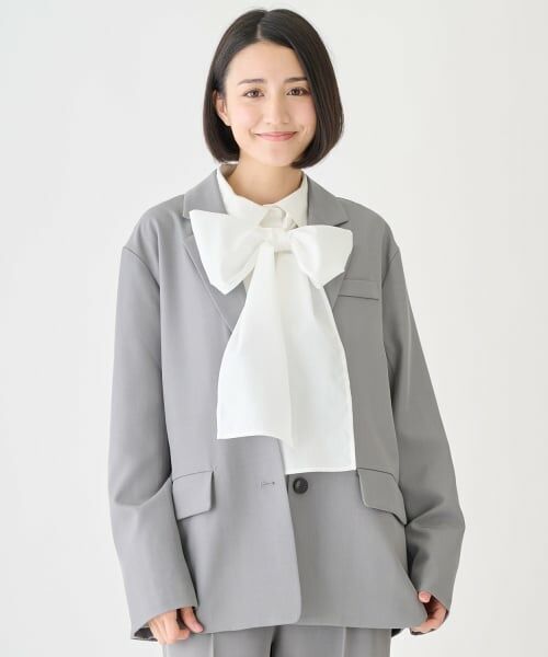 petit main LIEN / プティマイン リアン ブルゾン | 【フォーマル】テーラードジャケット（グレー）