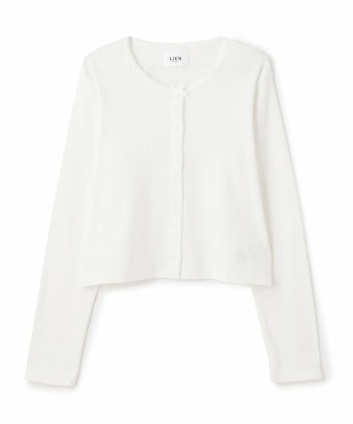 petit main LIEN / プティマイン リアン カーディガン・ボレロ | 【親子リンク】UV針抜きカットカーディガン（オフ ホワイト）
