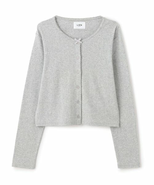 petit main LIEN / プティマイン リアン カーディガン・ボレロ | 【親子リンク】UV針抜きカットカーディガン（トップ グレー）