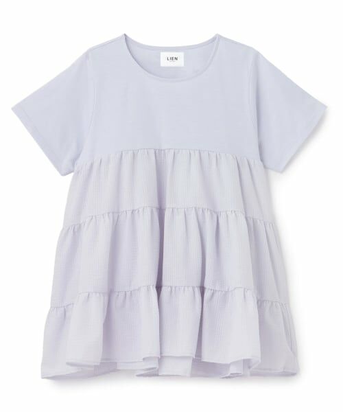 petit main LIEN / プティマイン リアン Tシャツ | 【親子リンク】ドッキングティアードTシャツ（ラベンダー）