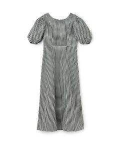 petit main LIEN / プティマイン リアン ミニ丈・ひざ丈ワンピース | 【リンク】袖パフペプラムワンピース