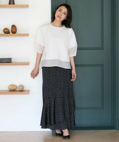 petit main LIEN / プティマイン リアン ミニ・ひざ丈スカート | サテンスカート