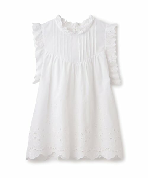 petit main LIEN / プティマイン リアン その他トップス | 【リンク】オーバーレースチュニック（オフ ホワイト）