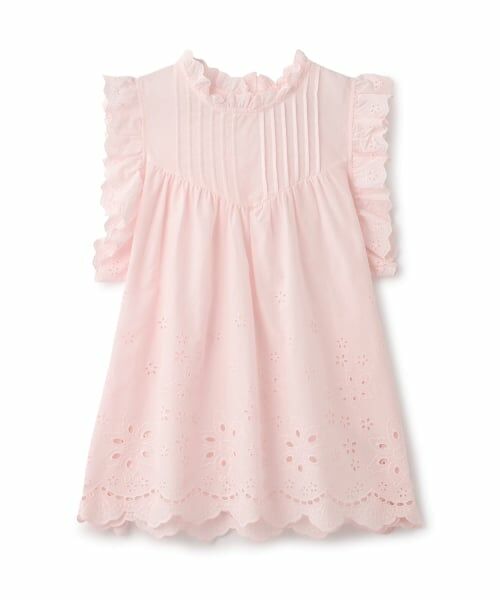 petit main LIEN / プティマイン リアン その他トップス | 【リンク】オーバーレースチュニック（ライト ピンク）