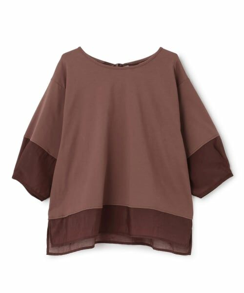 petit main LIEN / プティマイン リアン Tシャツ | ランタンスリーブプルオーバー（茶）