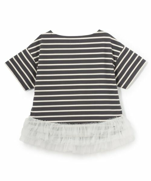 petit main LIEN / プティマイン リアン Tシャツ | ボーダーペプラム半袖Tシャツ | 詳細1