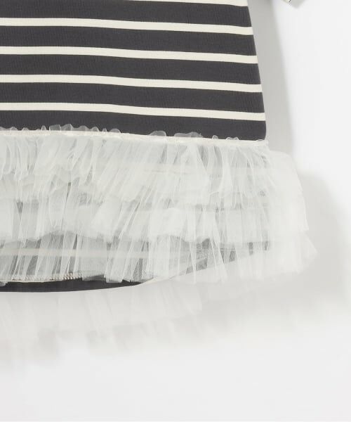 petit main LIEN / プティマイン リアン Tシャツ | ボーダーペプラム半袖Tシャツ | 詳細4