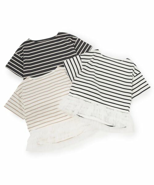 petit main LIEN / プティマイン リアン Tシャツ | ボーダーペプラム半袖Tシャツ | 詳細7