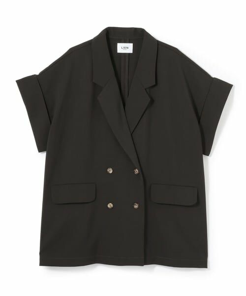 petit main LIEN / プティマイン リアン ブルゾン | 麻タッチドライシャツジャケット（コゲ茶）