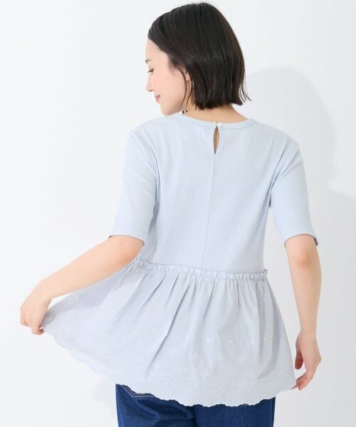 petit main LIEN / プティマイン リアン Tシャツ | 【リンク/接触冷感】レースドッキングT | 詳細1