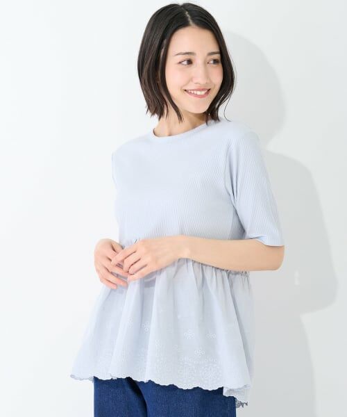 petit main LIEN / プティマイン リアン Tシャツ | 【リンク/接触冷感】レースドッキングT | 詳細2