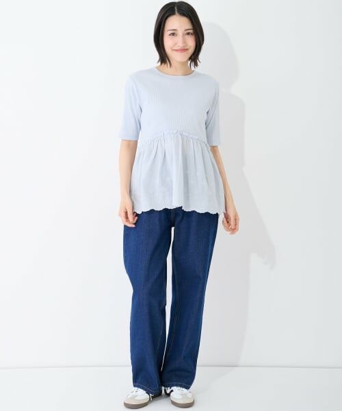 petit main LIEN / プティマイン リアン Tシャツ | 【リンク/接触冷感】レースドッキングT | 詳細3