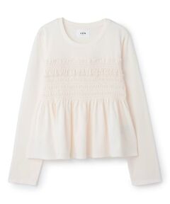 petit main LIEN / プティマイン リアン Tシャツ | 【リンク】シャーリングペプラムTシャツ