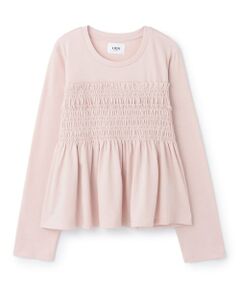 petit main LIEN / プティマイン リアン Tシャツ | 【リンク】シャーリングペプラムTシャツ