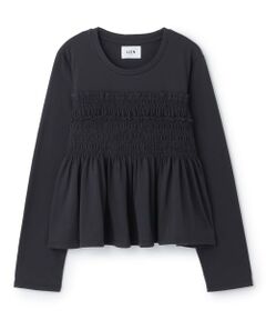 petit main LIEN / プティマイン リアン Tシャツ | 【リンク】シャーリングペプラムTシャツ