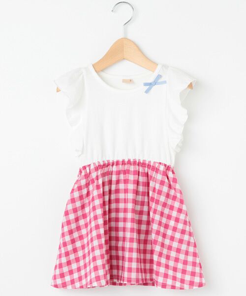 セール ギンガムチェック切り替えワンピース ミニ丈 ひざ丈ワンピース Petit Main プティマイン ファッション通販 タカシマヤファッションスクエア