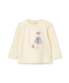 petit main / プティマイン Tシャツ | 【リンク】girlアップリケ長T