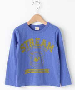 かすれカレッジプリント長袖Tシャツ