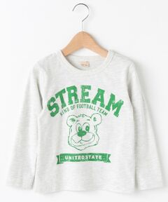 かすれカレッジプリント長袖Tシャツ