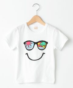 サングラスプリント半袖Tシャツ